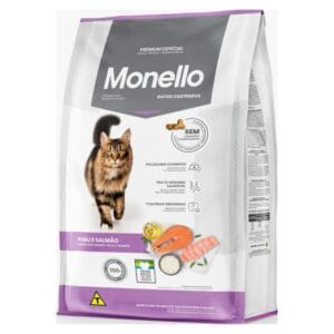 غذای گربه بالغ استریل شده بوقلمون و سالمون مونلو 1 کیلویی Monello Adult Cats Sterilized (Turkey and Salmon Flavor)